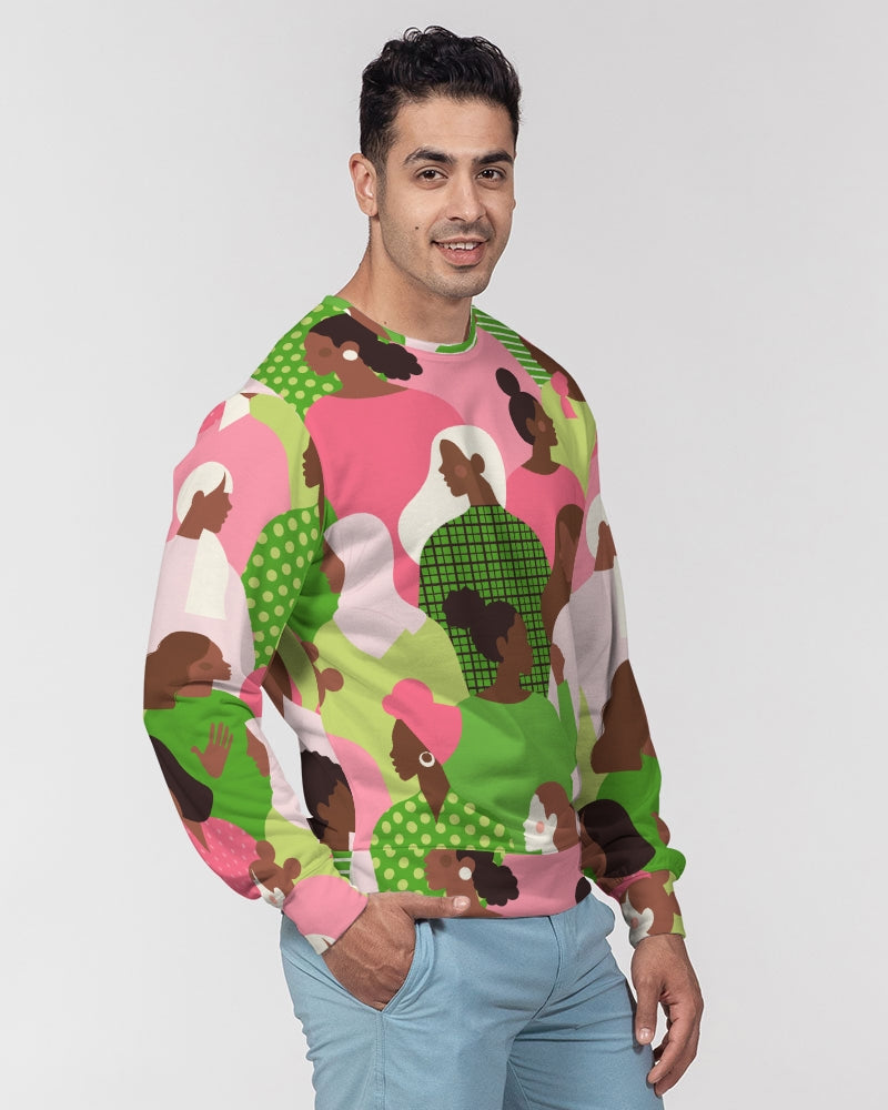 Profiles of Pearlfection 2 Men's All-Over Print Classic French Terry Crewneck Pullover