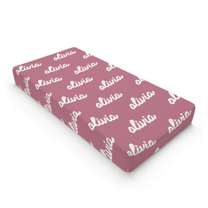 Custom Mauve Baby Changing Pad Cover