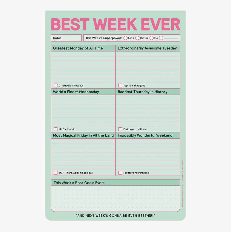 "Best Week Ever" Notepad