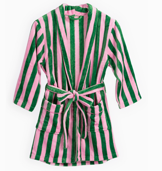 Felicity Stripe Robe, Green