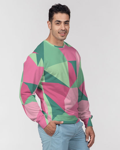 New Geo Collection Men's All-Over Print Classic French Terry Crewneck Pullover