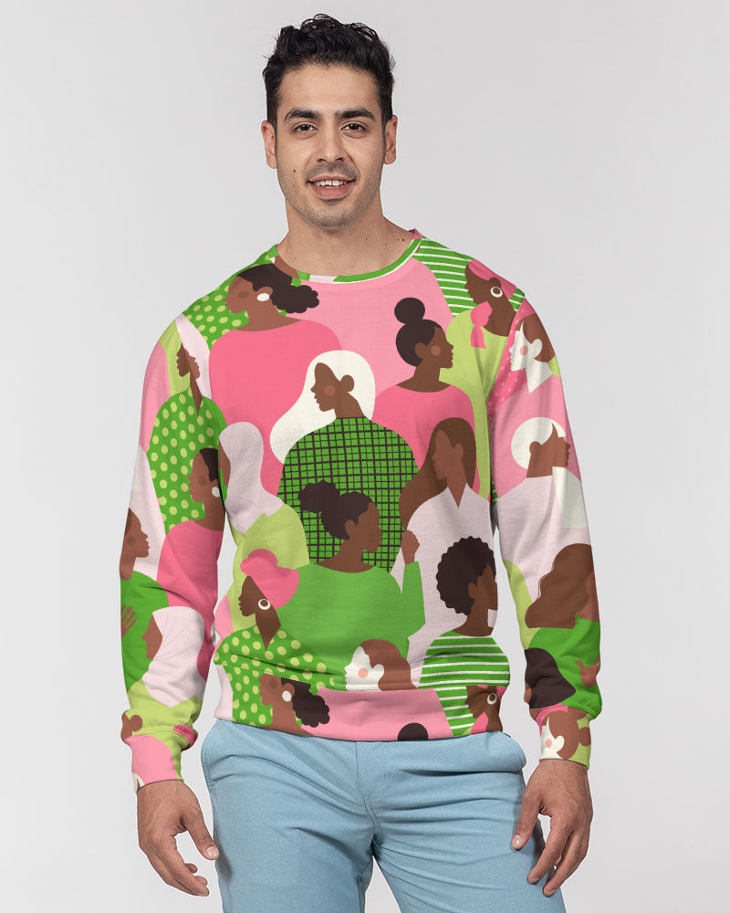 Profiles of Pearlfection 2 Men's All-Over Print Classic French Terry Crewneck Pullover